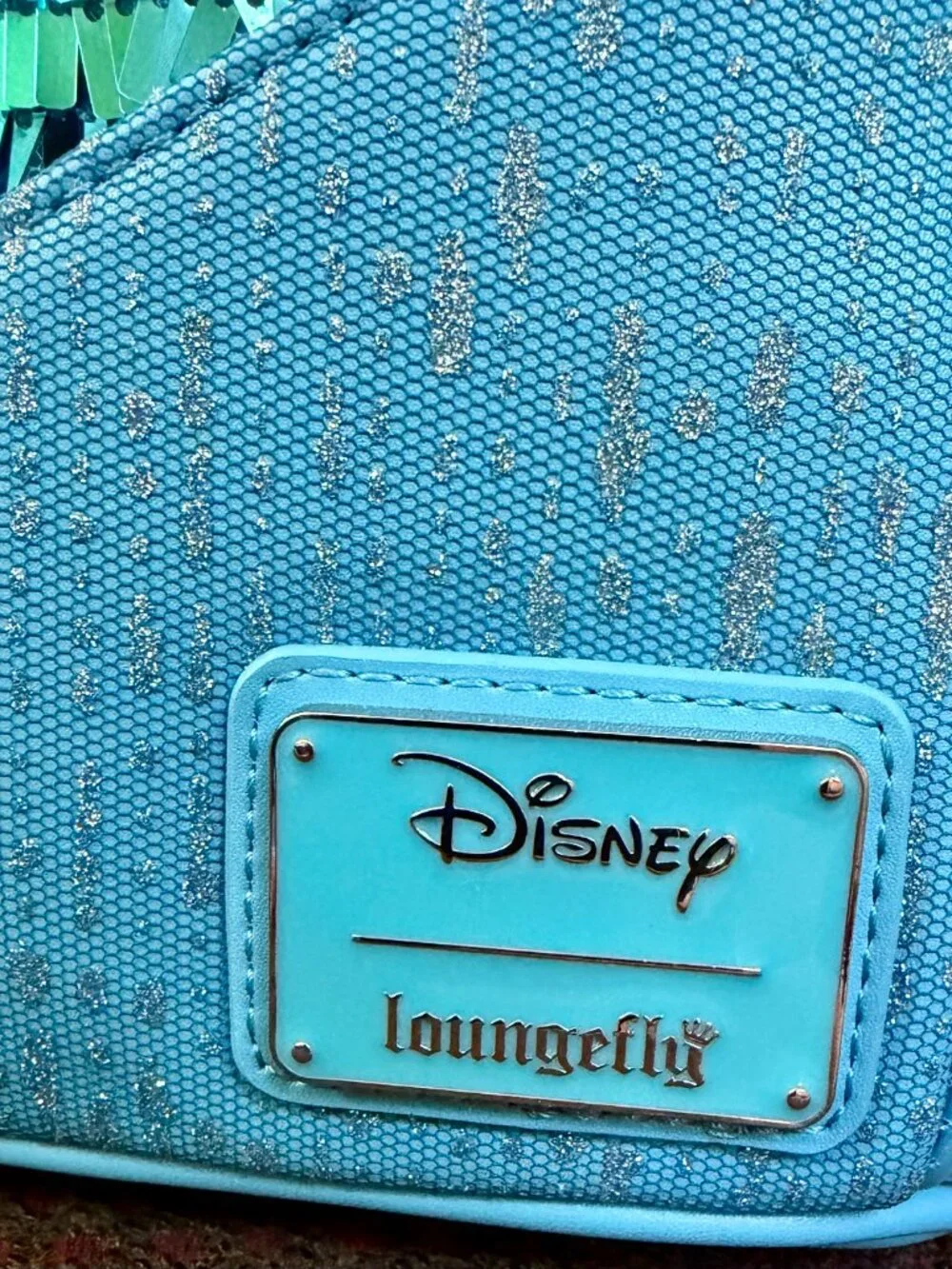 Loungefly Disney Frozen Elsa Glitter Sequin Cosplay Mini Backpack Wallet Set NWT